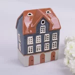 Будинок-підсвічник синьо-коричневий, 21*16*9 см, кераміка