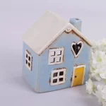 Будинок підсвічник блакитний, 15*13*9 см, кераміка