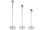 Набір свічників на високій ніжці 3шт, 22см, 27см, 32см, колір - металік