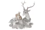 Декоративна статуетка Олень з тваринами, 18см, колір - сіро-коричневий, полістоун