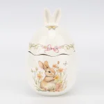 Ємність для зберігання "Великоднє яйце з вушками", біла, 18*11 см, кераміка