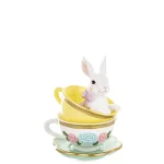 Статуетка «Кролик у чашці», 15,5x11,5x11,5, полістоун