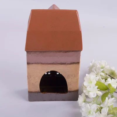 Будинок-підсвічник коричнево-сірий, 25*14*8 см, кераміка