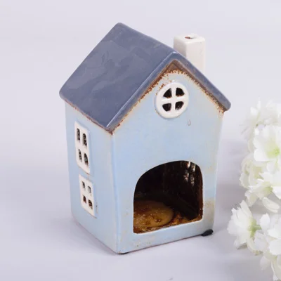 Будинок-підсвічник блакитний, 15*11*8 см, кераміка