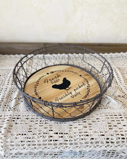 Корзина для зберігання, 26*8 см, метал-дерево