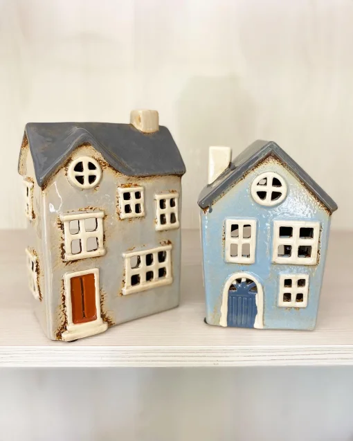 Будинок-підсвічник блакитний, 15*11*8 см, кераміка