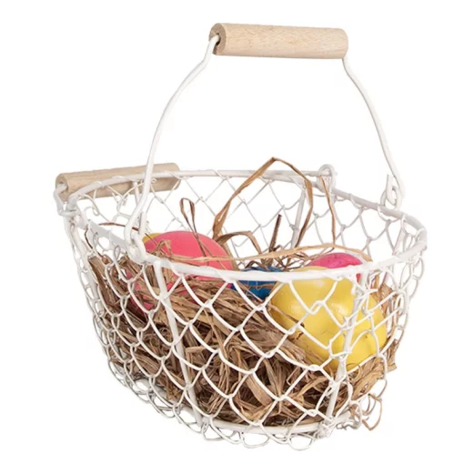 Корзинка з ручками, 20*15*9 см, метал, колір білий