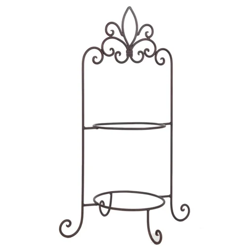 Етажерка - підставка на дві тарілки, 38X30X57 см, метал, колір коричневий