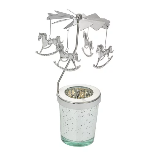 Підсвічник - карусель, 8*17 см, скло-метал