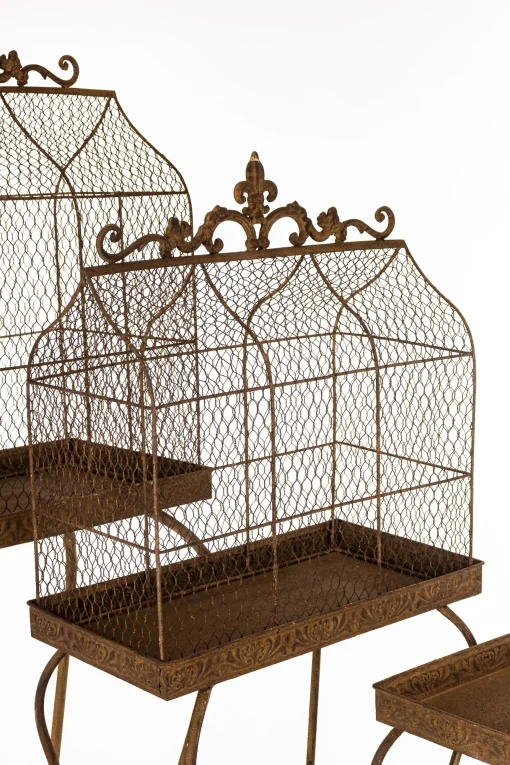 Декоративна клітка на ніжках (середній розмір), 105x49x27 см, метал, колір іржа