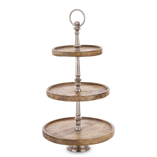 Етажерка на три яруса, 54x30x30, дерево манго-метал