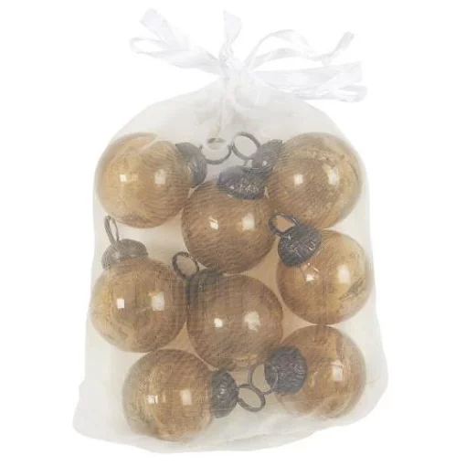 Набір скляних міні куль (8 шт.), 4*3 см, колір медовий