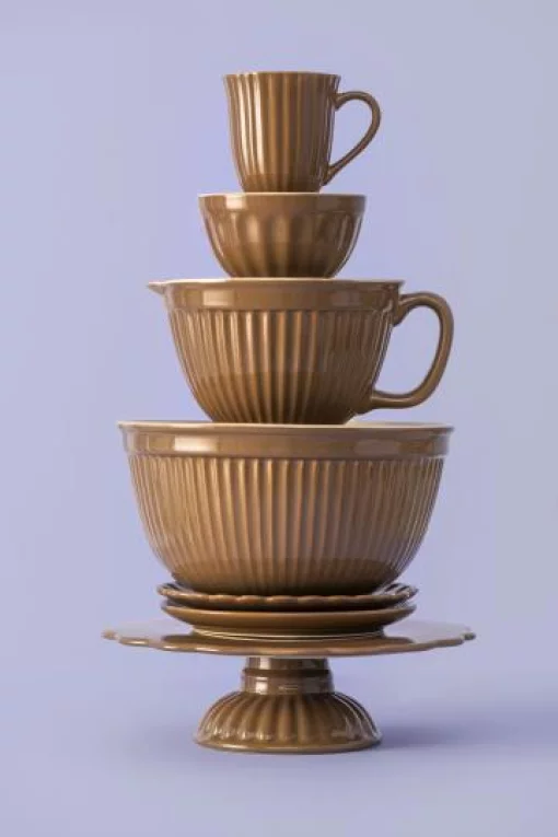 Чаша для замішування та випікання, 1,6 л, кераміка, колір горіховий