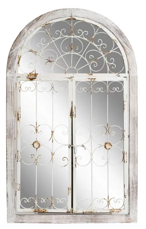 Дзеркало зі ставнями, дерево-метал