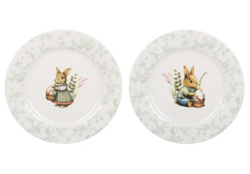 Тарілка порцелянова D19см Floral Green, 2 дизайни