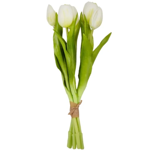Букет тюльпанів, колір білий, 30 см, латекс