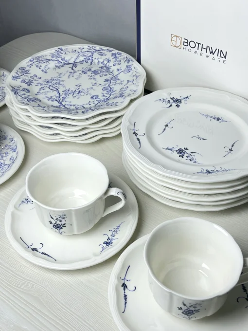 Чашка з блюдцем "Лазурний розпис", 250 мл, кераміка