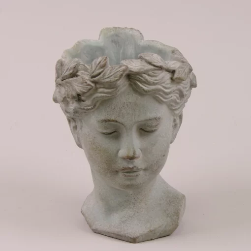 Кашпо з цементу Голова, 15*16*21 см