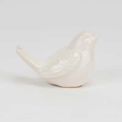 Фігурка "Пташка", біла, 8 см, кераміка