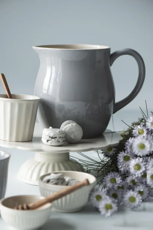 Тортівниця, 20*9 см, камʼяна кераміка, колір вершковий крем