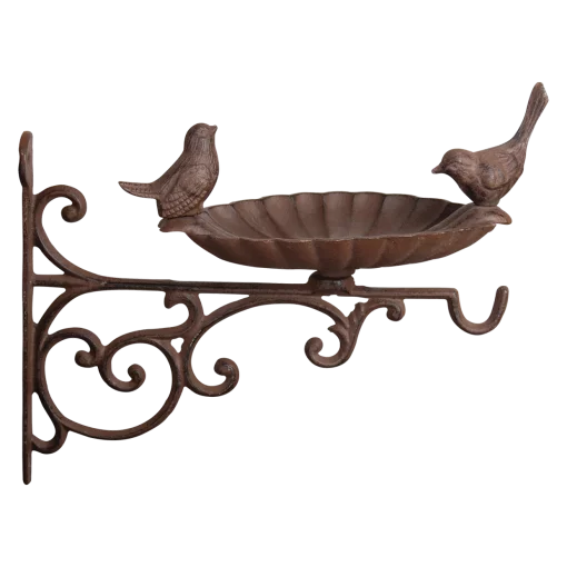 Гачок для кашпо з годівничкою, L 23.9 x D 28.2 x H 23.6 см, чавун