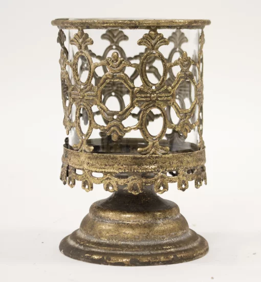 Підсвічник, 15x10x10 см, метал-скло